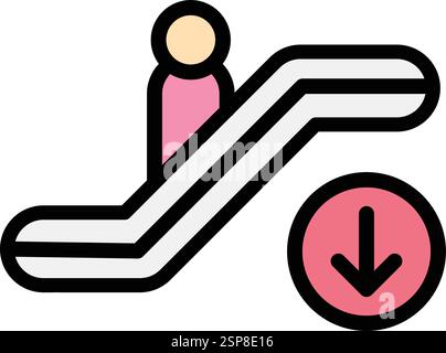 Escalator down Vector Icon Design Illustration Stock Vector