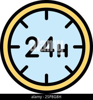 24 hours Vector Icon Design Illustration Stock Vector