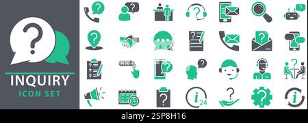 icon set about inquiry in vector. inquiry icon set. set icons about inquiry.  vector illustration. Stock Vector