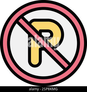 No parking Vector Icon Design Illustration Stock Vector
