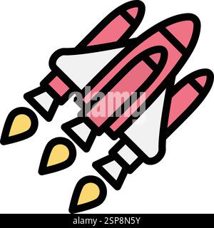 Space shuttle Vector Icon Design Illustration Stock Vector