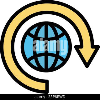 Around the world Vector Icon Design Illustration Stock Vector