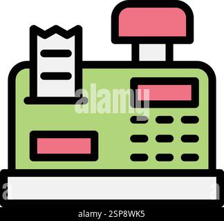 Cashier machine Vector Icon Design Illustration Stock Vector