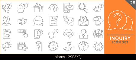 icon set about inquiry in vector. inquiry icon set. set icons about inquiry.  vector illustration. Stock Vector