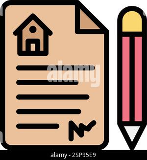 Contract Vector Icon Design Illustration Stock Vector