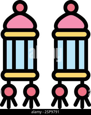 Lantern Vector Icon Design Illustration Stock Vector