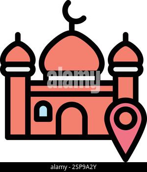 Mosque location Vector Icon Design Illustration Stock Vector