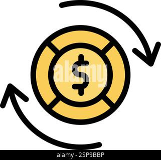 Money flow Vector Icon Design Illustration Stock Vector