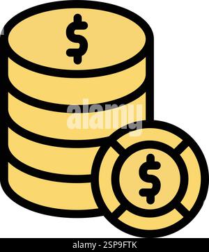 Dollar stack Vector Icon Design Illustration Stock Vector