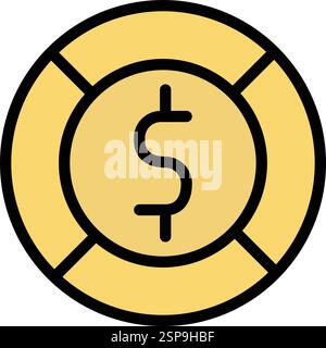 Dollar coin Vector Icon Design Illustration Stock Vector