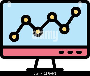Line chart Vector Icon Design Illustration Stock Vector