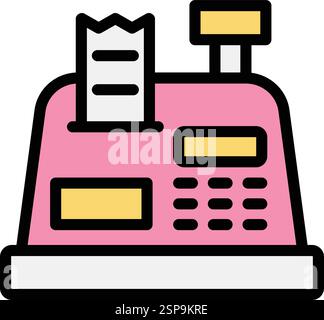 Cashier machine Vector Icon Design Illustration Stock Vector