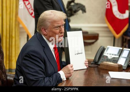 WASHINGTON DC, USA 10 February 2025 US President Donald Trump signs