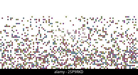 Abstract banner with a colourful modern pixel dot design Stock Vector