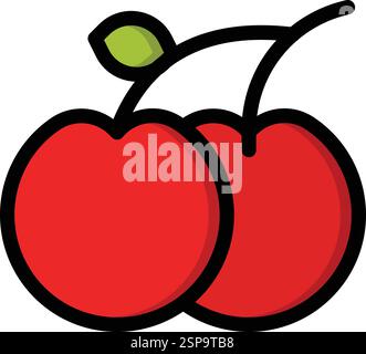Cherry Vector Icon Design Illustration Stock Vector