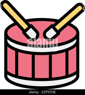 Drum Vector Icon Design Illustration Stock Vector