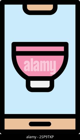 Mobile recipe Vector Icon Design Illustration Stock Vector
