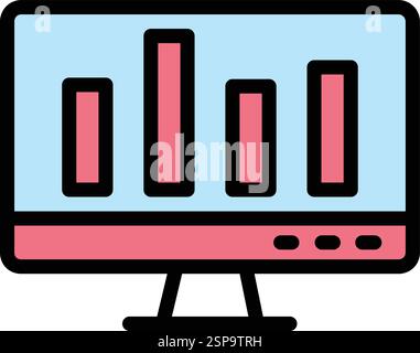 Online graph Vector Icon Design Illustration Stock Vector