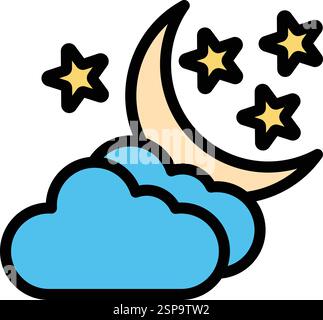 Night Vector Icon Design Illustration Stock Vector