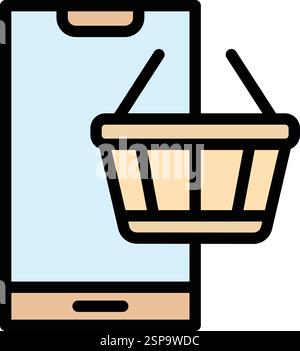 Online supermarket Vector Icon Design Illustration Stock Vector