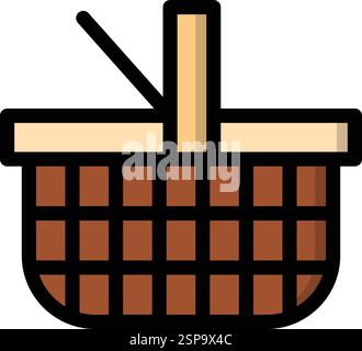 Picnic basket Vector Icon Design Illustration Stock Vector