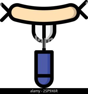 Sausage Vector Icon Design Illustration Stock Vector