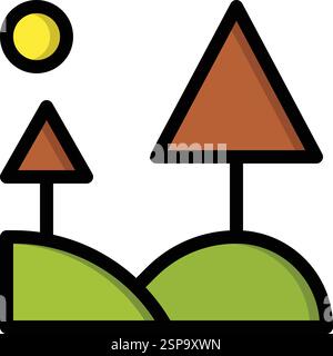 Landscape Vector Icon Design Illustration Stock Vector
