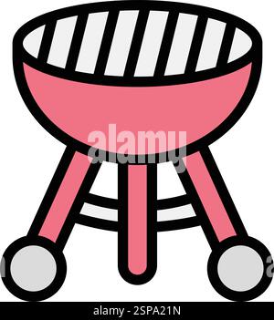 Barbecue grill Vector Icon Design Illustration Stock Vector