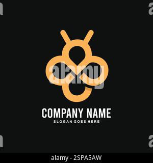 Initial letter B bee logo design. Vector illustration of modern bee linear for company. Modern design line icon template Stock Vector