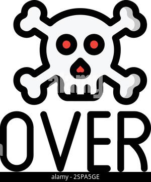 Game over Vector Icon Design Illustration Stock Vector