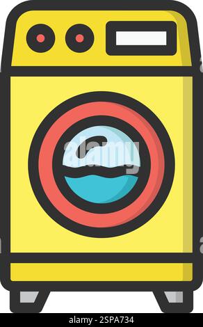 Washing machine Vector Icon Design Illustration Stock Vector