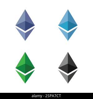 Ethereum Symbol Vector Icon , Illustration, Eps File Stock Vector
