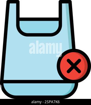 No plastic bag Vector Icon Design Illustration Stock Vector