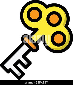 Key Vector Icon Design Illustration Stock Vector