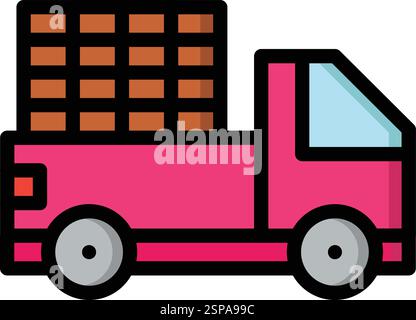 Pickup truck Vector Icon Design Illustration Stock Vector