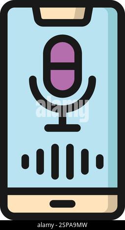 Voice Assistant Vector Icon Design Illustration Stock Vector