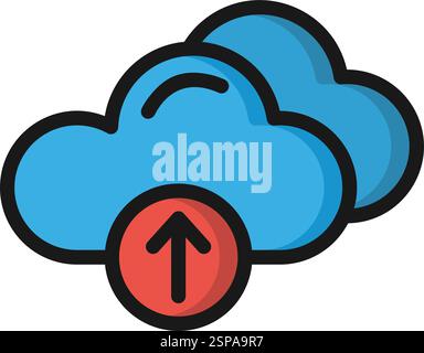 Cloud Upload Vector Icon Design Illustration Stock Vector