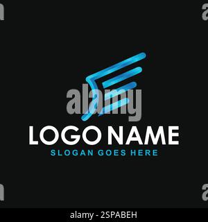 Modern wings logo design template Stock Vector