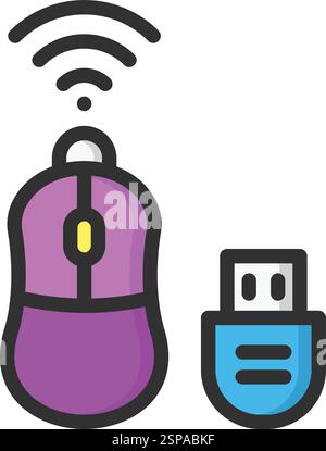 Wireless mouse Vector Icon Design Illustration Stock Vector