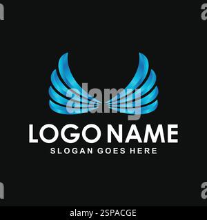 Modern wings logo design template Stock Vector