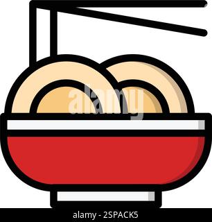 Noodle Vector Icon Design Illustration Stock Vector