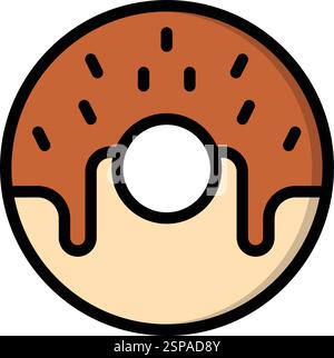 Doughnut Vector Icon Design Illustration Stock Vector