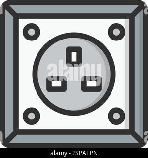 Power socket Vector Icon Design Illustration Stock Vector