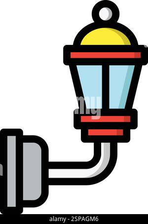 Wall Lamp Vector Icon Design Illustration Stock Vector