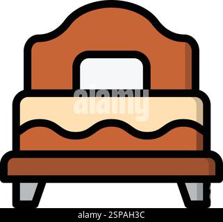 Single Bed Vector Icon Design Illustration Stock Vector