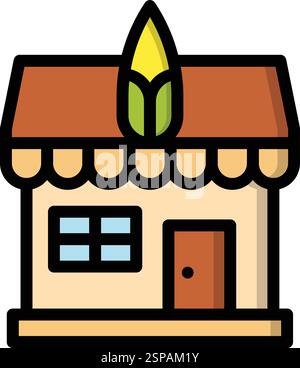 Corn shop Vector Icon Design Illustration Stock Vector