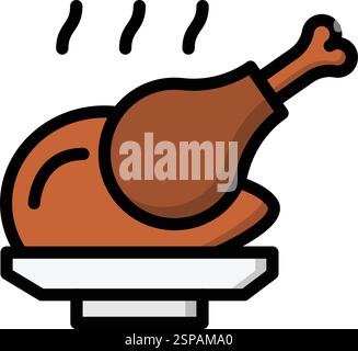 Fried chicken Vector Icon Design Illustration Stock Vector