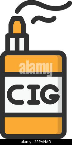 Electronic cigarette Vector Icon Design Illustration Stock Vector
