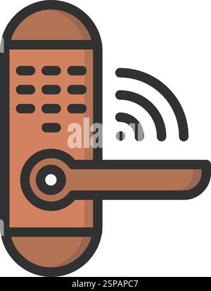 Smart door Vector Icon Design Illustration Stock Vector