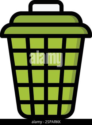 Laundry Basket Vector Icon Design Illustration Stock Vector